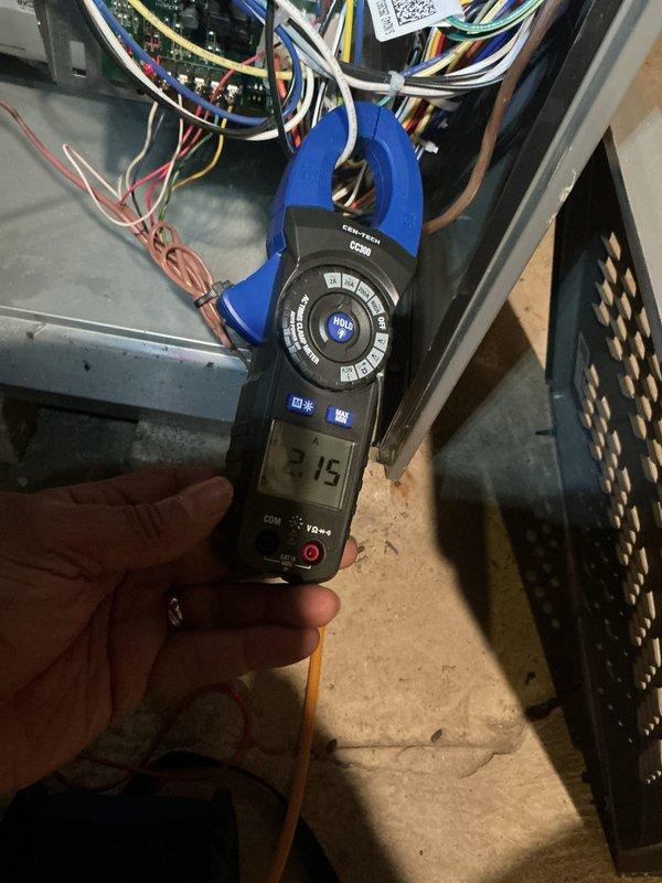 Performed annual maintenance on 3-year-old natural gas furnace. Conducted electrical testing with clamp meter, measuring amp draw (3.15A) on system components. Used Fieldpiece dual port manometer to check gas pressure and verified proper operation of Resideo control module. All diagnostics within manufacturer specifications.