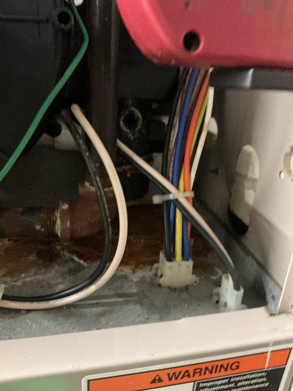 Diagnosed malfunctioning furnace and identified failed exhaust motor as the root cause. Opened unit to inspect internal wiring connections and blower assembly, confirming proper installation of replacement parts would be possible. Recommended replacement of exhaust motor to restore proper furnace operation.