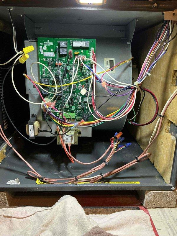 Performed routine furnace maintenance under prepaid MVP agreement. Inspected ductwork connections and flexible sections for proper sealing and airflow. Examined control panel circuit board and verified all electrical connections were secure with no signs of damage or overheating.