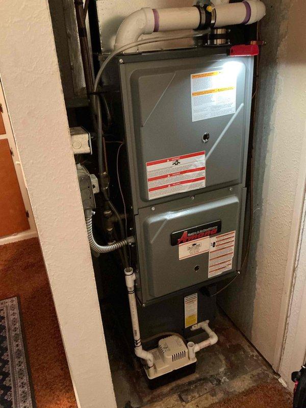 Performed diagnostic assessment on 5-year-old furnace that wasn't turning on. Utilized Testo 310 II gas analyzer to evaluate combustion efficiency, confirming proper operation with readings of 96.1% efficiency, CO at 5 ppm, and appropriate stack temperature of 88.0°F. Verified all connections and venting were intact, with condensate pump functioning correctly.