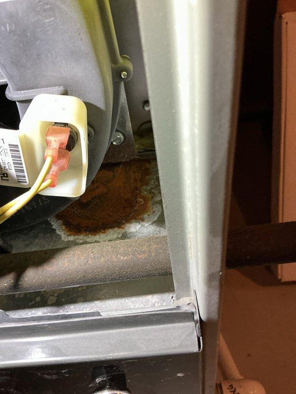 Responded to service call for a Trane XC 90 furnace with non-functioning blower fan. Diagnosed issue with the control board showing signs of corrosion and oxidation near power connections. Replaced faulty circuit board and tested system operation, confirming proper blower fan function and heat cycle sequence.
