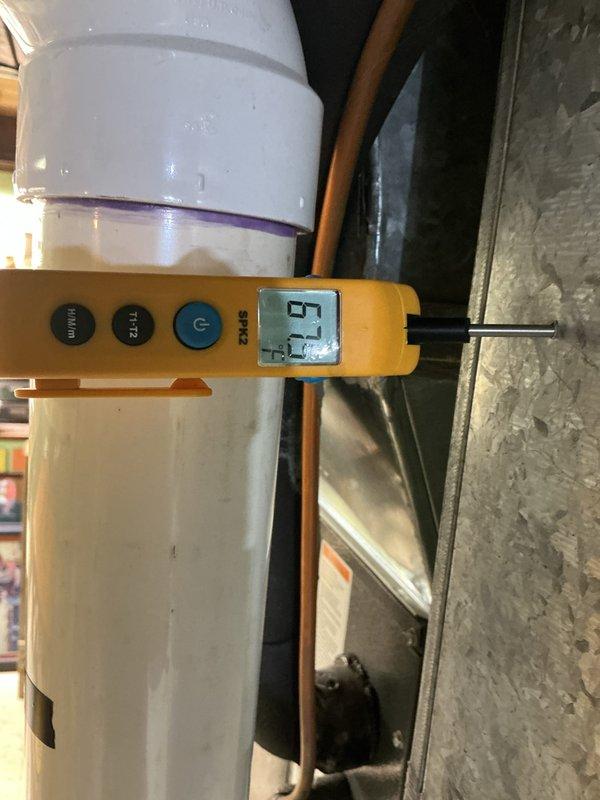 Performed routine furnace maintenance with MVP service package. Conducted system inspection and measured temperature differential (6.9°) at supply ductwork. Documented condition of equipment and verified proper operation of heating system.