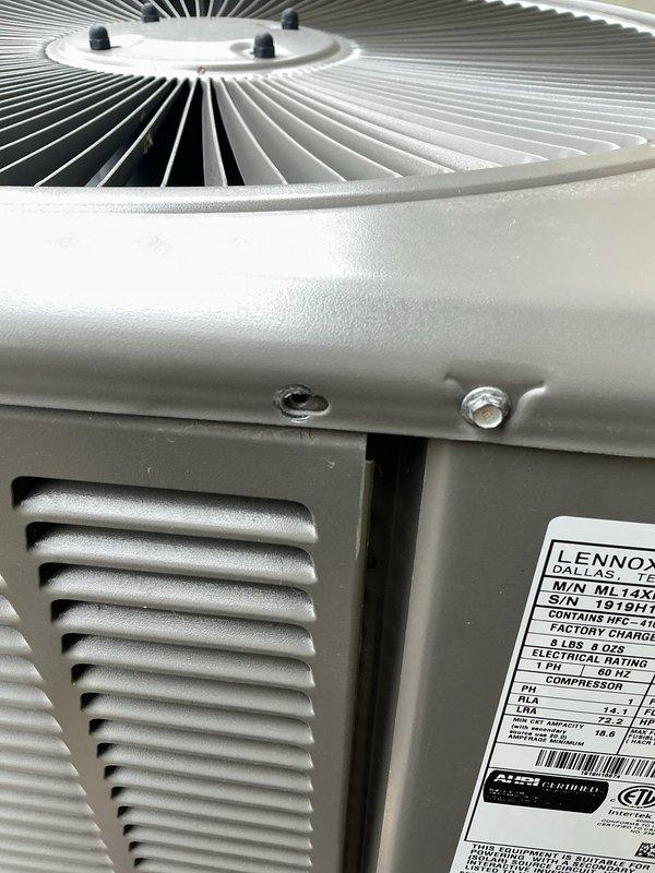 # Service Report

## Summary
Responded to service call for Lennox ML14X heat pump unit that would not turn on despite multiple previous service attempts and replacement of contactor and control board by other technicians.

## Work Performed

Upon arrival, performed comprehensive diagnostic evaluation of Lennox heat pump system that had experienced persistent failure to start despite multiple component replacements by previous service providers. Conducted systematic troubleshooting to identify root cause that had eluded prior technicians.

Inspected outdoor unit condition and verified model ML14X specifications including 208/230V 60Hz electrical requirements and HFC refrigerant charge of 4 lbs 4 oz. Examined previously replaced contactor and control board installations for proper connections and specifications. Verified power supply at disconnect and traced electrical circuits from thermostat through control sequence.

Performed voltage and continuity testing across all major electrical