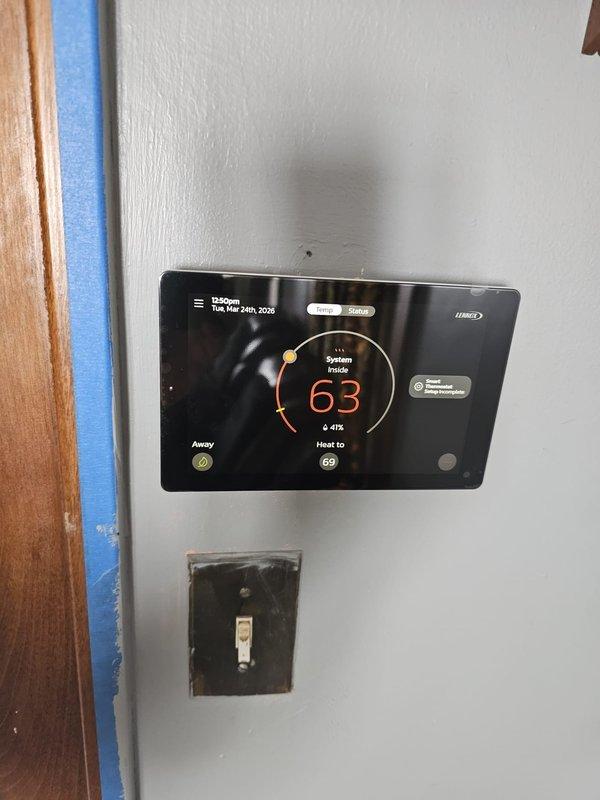 Completed like-for-like furnace replacement, removing existing EL296 unit and installing new EL297 model. Installed 5-inch media cabinet, 17-gallon metal humidifier, and Honeywell WiFi thermostat to provide enhanced climate control and remote system management capabilities. All equipment tested and operational upon completion.
