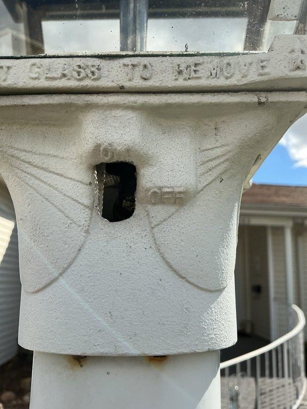 Responded to service call for exterior natural gas line issue. Upon inspection, identified compromised gas line penetration through exterior architectural column with evidence of deterioration and potential pest intrusion affecting gas supply integrity. Assessed exterior gas line routing and connection points from below-grade access area. Documented existing conditions and structural concerns requiring attention to ensure safe gas delivery to heating equipment.