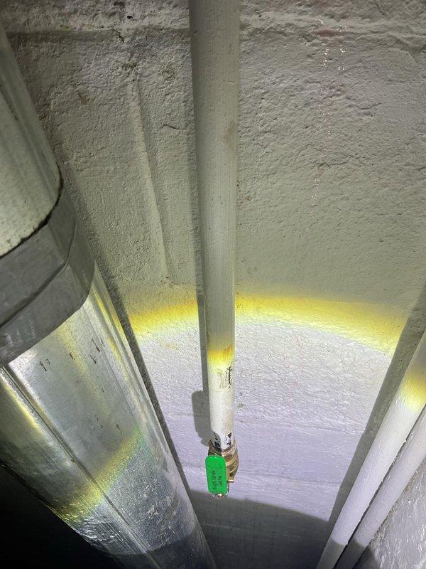Responded to gas service call where utility company had shut off gas supply due to flagged fittings on furnace and water heater connections. Performed comprehensive pressure test on all gas piping and fittings throughout the system, including lines servicing the heating equipment and water heater in the basement utility area. Inspected multiple connection points that had been previously identified as potential leak sources, tested all joints and fittings for integrity, and verified system met code requirements for safe operation and gas restoration.