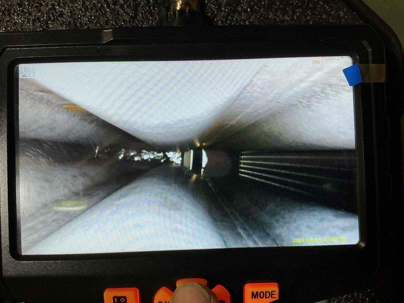 Completed routine maintenance on 2-year-old air conditioning system. Performed thorough inspection of evaporator coil and heat exchanger using endoscopic camera to assess interior condition and verify proper airflow through cooling fins. All components found to be in good working order with no visible debris or damage detected.