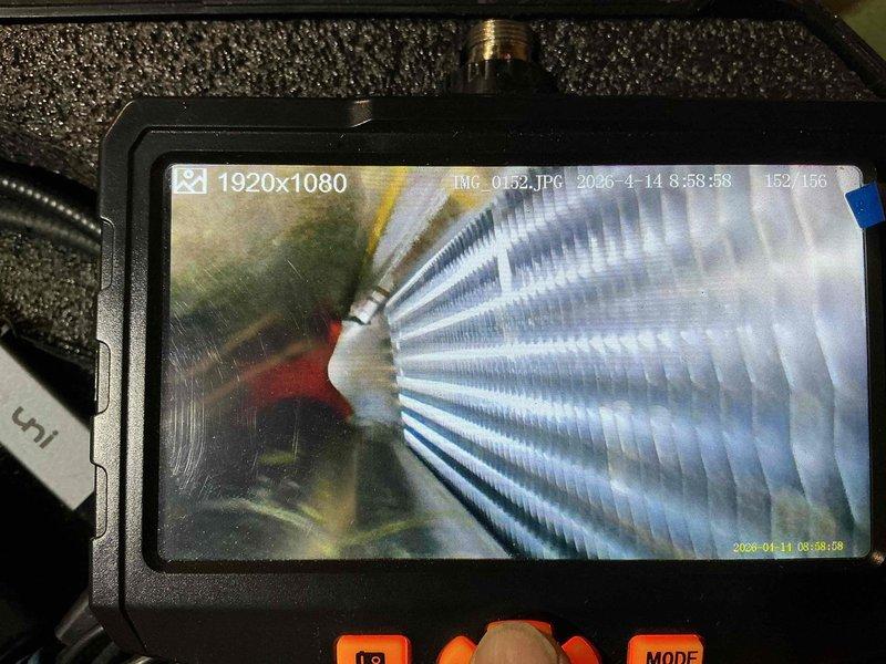 Completed routine maintenance on 2-year-old air conditioning system. Performed thorough inspection of evaporator coil and heat exchanger using endoscopic camera to assess interior condition and verify proper airflow through cooling fins. All components found to be in good working order with no visible debris or damage detected.