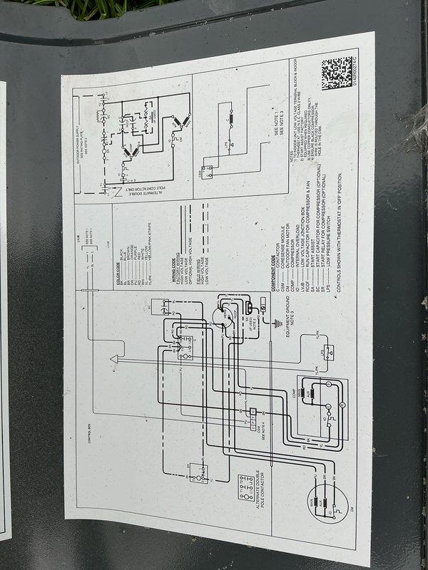 Completed spring maintenance on residential Amana air conditioning system. Performed comprehensive inspection of outdoor condensing unit, verified proper operation of all components, reviewed wiring schematic for system configuration, and confirmed unit is operating within manufacturer specifications for the cooling season.