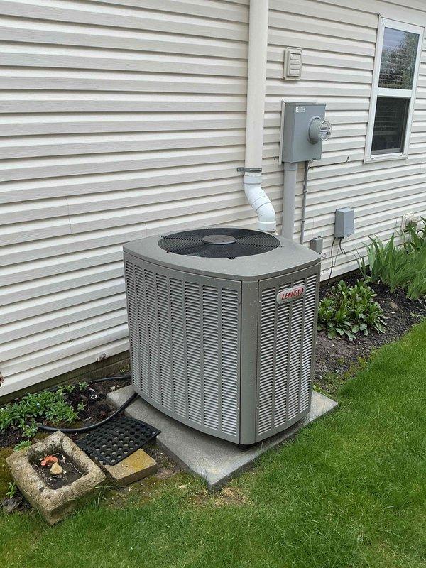 Completed comprehensive MVP maintenance tune-up on 2-year-old Lennox residential cooling system. Performed full inspection of outdoor condensing unit and indoor furnace/air handler, verified proper operation of all components, checked refrigerant levels and electrical connections, and confirmed system is operating within manufacturer specifications. Unit showed no issues and is ready for the cooling season.