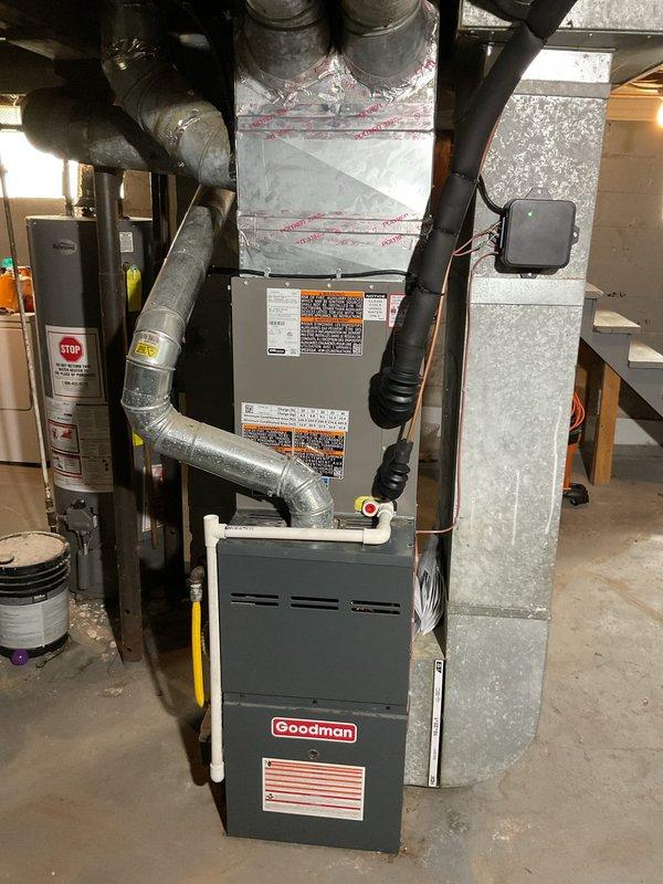Completed installation of a 14 SEER 2.5 ton Lennox packaged air conditioning unit with matching evaporator coil. Installed new 3/4" copper lineset with 20 feet of refrigerant piping, mounted unit on new concrete pad with 6" pump-up risers for proper drainage and elevation. Ran new electrical whip and disconnect box to meet code requirements. System commissioned and tested for proper operation with all refrigerant pressures and airflow verified within manufacturer specifications.