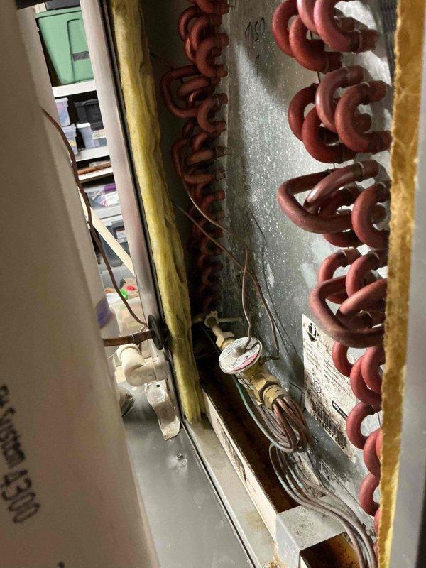 Completed scheduled recurring maintenance visit on residential cooling system approximately 10-12 years old. Performed comprehensive inspection of indoor air handling unit and outdoor condensing unit. Verified proper operation of all system components, checked refrigerant levels, and inspected electrical connections at multiple disconnect boxes serving the HVAC equipment. All components found operating within normal parameters with no immediate service needs identified.