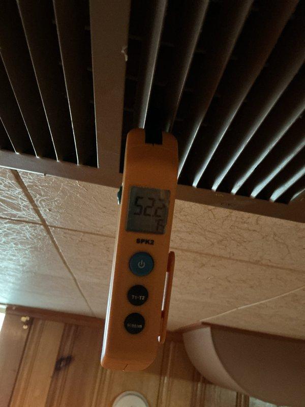 Performed scheduled cooling system maintenance on residential HVAC unit. Connected manifold gauge set to measure refrigerant pressures and used digital instruments to verify supply air temperature at indoor registers. System operating within normal parameters upon completion of service visit.