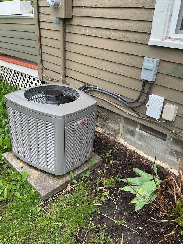 Completed scheduled cooling maintenance visit on 3-year-old Lennox outdoor condensing unit. Performed comprehensive system inspection including electrical components, capacitors, and wiring connections. All components found in proper working condition with no immediate service needs identified. Unit operating within normal parameters for continued reliable cooling performance.