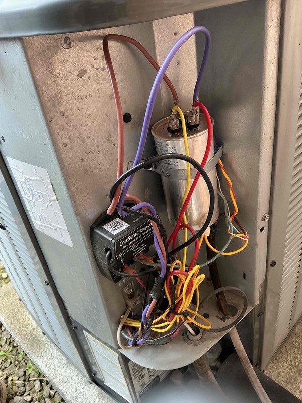 Completed MVP cooling maintenance on a 9-year-old residential air conditioning system. Upon arrival, performed comprehensive system inspection including electrical components, capacitor, contactor, and refrigerant line connections. All components found to be in proper working order with no immediate service needs identified. Unit operating within normal parameters.