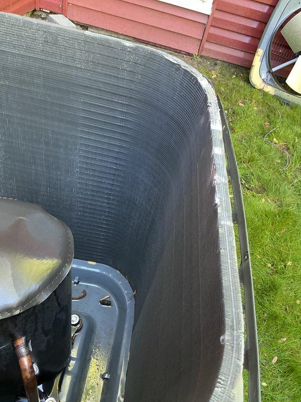 Performed routine maintenance on residential cooling system including cleaning and inspection of outdoor condenser unit. Replaced air filter and verified proper operation of blower motor assembly. System checked and confirmed operational with all components functioning within normal parameters.