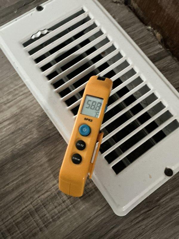 Completed scheduled maintenance visit on a 3-year-old air conditioning system under MVP recurring service plan. Performed comprehensive system inspection including airflow measurement at floor register (688 CFM recorded), verified electrical connections and capacitor operation, and inspected all wiring and components within the outdoor unit compartment for proper function and safety compliance.