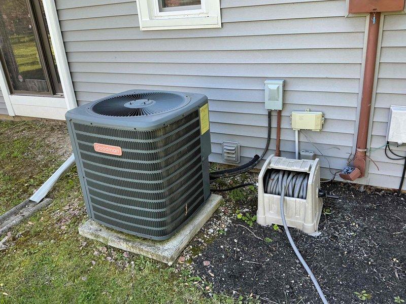 Completed comprehensive air conditioning tune-up on 5-7 year old residential cooling system. Performed full preventive maintenance including inspection of outdoor condenser unit, indoor air handler, refrigerant levels, electrical connections, and airflow components. All equipment found operating within manufacturer specifications with no deficiencies noted at time of service.