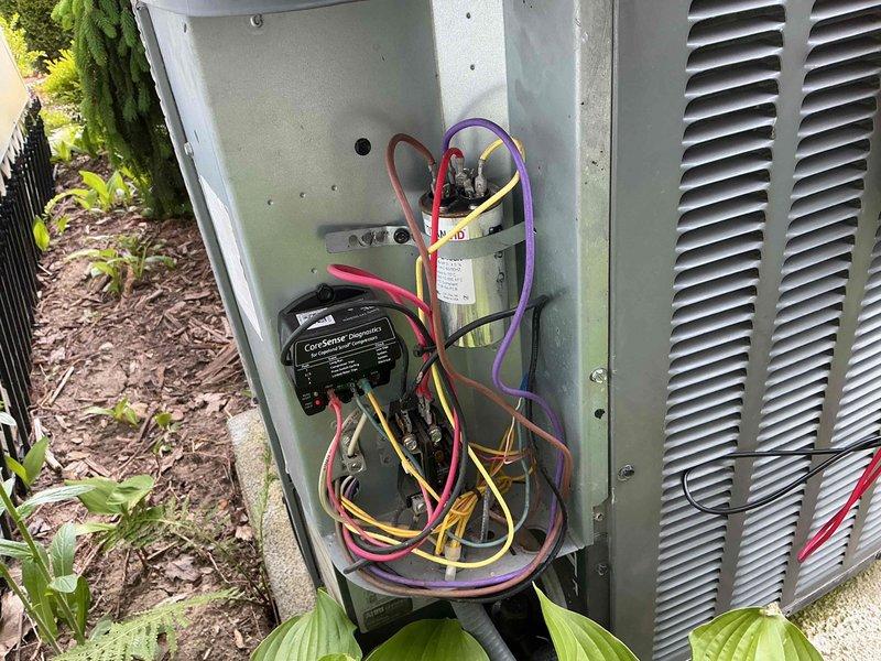 Completed preventive maintenance inspection on 12-year-old residential air conditioning system. Performed thorough examination of outdoor condensing unit, including electrical components, CareSaver surge protection device, capacitor, and all wiring connections. Inspected indoor Amana furnace unit and associated ductwork, verifying proper airflow and system integration. All components found operating within normal parameters, with no immediate repairs required at time of service.