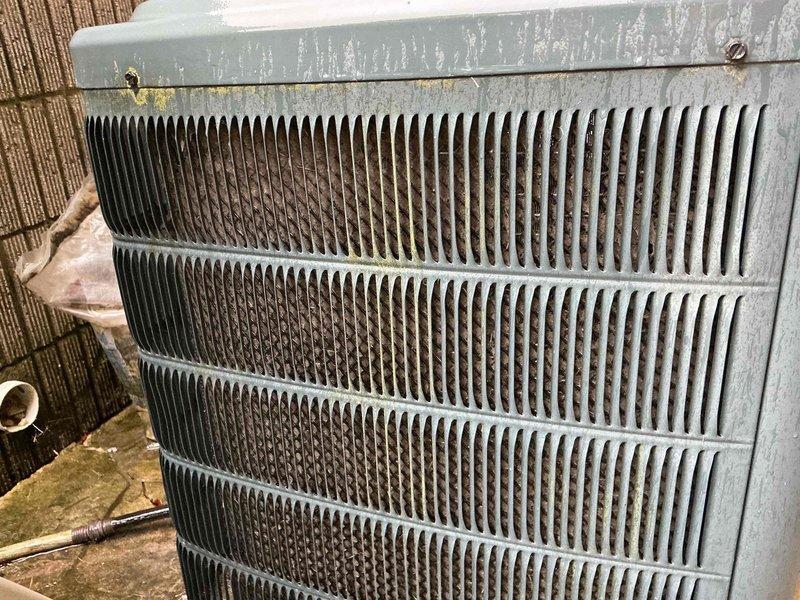 Responded to service call for water leak from furnace area occurring after first seasonal AC operation. Inspected 2-year-old Lennox HVAC system and identified clogged condensate drain line as source of water accumulation. Cleared blockage from condensate line, verified proper drainage flow, and tested AC system operation to confirm resolution. Noted exterior condenser unit fins heavily loaded with debris and recommended cleaning for optimal performance. System restored to normal operation with no further leakage observed.