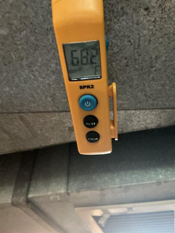 Completed routine maintenance on 4-year-old air conditioning system as part of recurring maintenance plan visit. Performed standard cooling season inspection, verified system operational parameters with temperature readings at 68°F, and inspected electrical service components including meter, disconnect switches, and conduit connections. All equipment found operating within normal specifications with no repairs required.