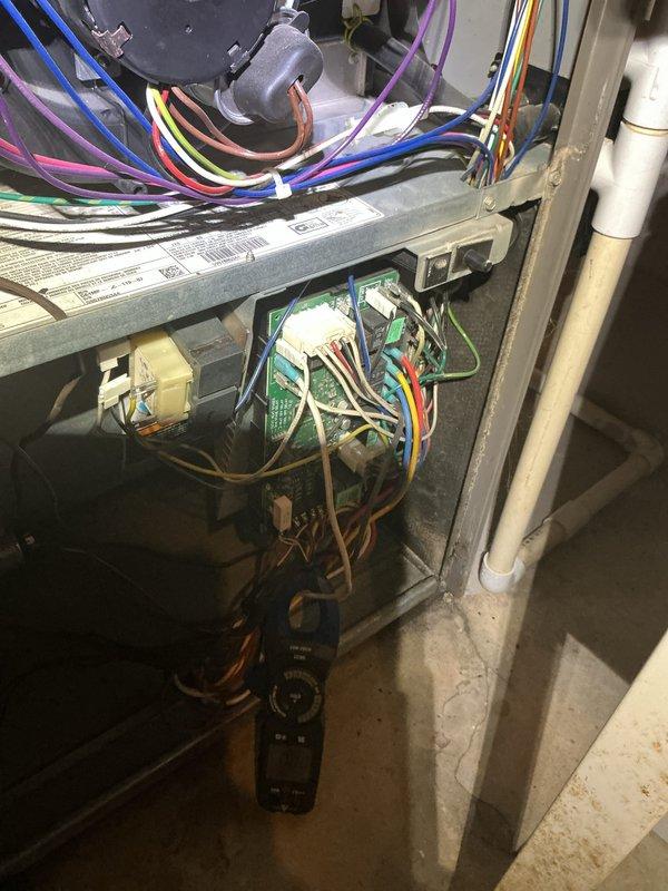 Completed comprehensive AC tune-up on 7-year-old system. Performed standard maintenance procedures including inspection of electrical components, control boards, and wiring connections within the air handler unit. All systems tested and operating within normal parameters upon completion.