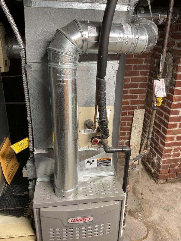 Completed comprehensive estimate for full HVAC system replacement including outdoor Lennox condensing unit and indoor Lennox furnace. Assessed existing equipment condition, performed measurements and diagnostics of current system, documented installation site conditions including concrete pad placement, exterior electrical disconnect, ductwork configuration, and basement mechanical room layout for proper equipment sizing and replacement planning.