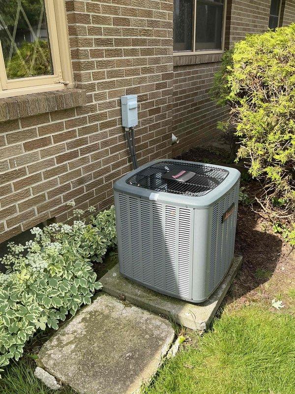 # HVAC Maintenance - Cooling

Performed comprehensive annual maintenance on a 9-year-old Amana air conditioning system. Completed full system tune-up including inspection of condensing unit, electrical connections, refrigerant levels, and operational testing. Verified proper airflow through condenser coils, checked fan motor operation, and confirmed disconnect switch functionality. System is operating within manufacturer specifications and ready for the cooling season.