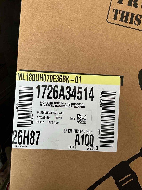 Completed installation of 80% AFUE, 70,000 BTU upflow gas furnace with model ML180UH070E36BK-01. Performed all required metal gas piping connections and electrical wiring to code specifications. Installed and programmed new thermostat for optimal system operation. Verified proper unit leveling and secured all ductwork connections to ensure efficient airflow. System tested and confirmed operational upon completion.