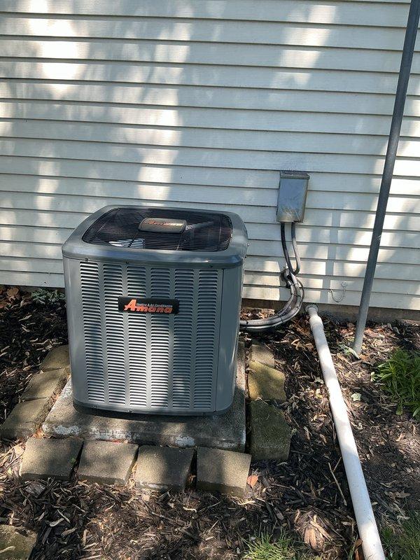 # HVAC Maintenance - Cooling

Completed routine maintenance on a 5-year-old Amana air conditioning system. Upon inspection, discovered the condenser coils were heavily clogged with dust, dirt, and lint accumulation, significantly restricting airflow through the unit. Thoroughly cleaned the aluminum cooling fins to remove debris buildup and restore proper heat exchange efficiency. Verified refrigerant lines, electrical connections, and condensate drain operation. Unit is now operating within normal parameters with improved airflow and cooling capacity.