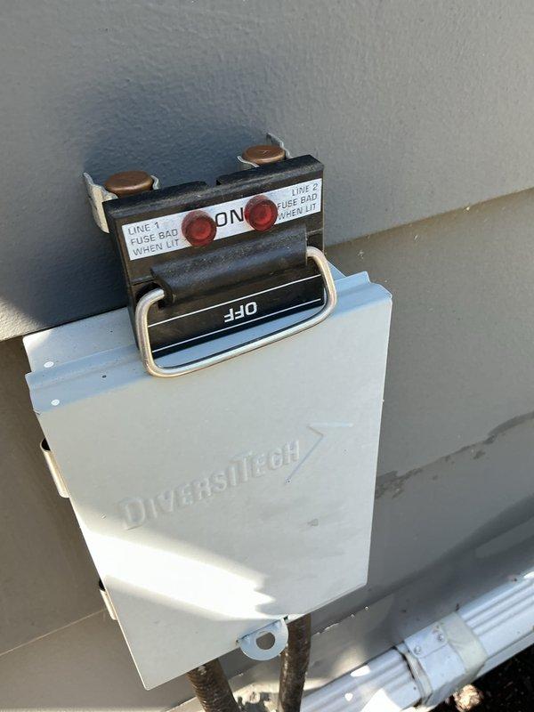 Completed scheduled HVAC maintenance service call on a 9-year-old air conditioning system. Performed system inspection, verified electrical disconnect switch operation, and measured operating amperage at 52.8 amps using clamp meter. Customer renewed maintenance plan agreement at time of service.