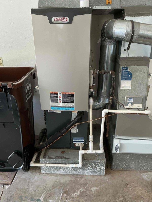 Completed routine cooling system maintenance on 8-year-old HVAC unit. Performed comprehensive inspection of outdoor condensing unit and indoor Lennox air handler system. Utilized CoreSense diagnostic equipment to evaluate electrical components and system performance parameters. Verified proper operation of all controls, connections, and safety devices. Inspected condensate drainage system with PVC piping. All components found operating within manufacturer specifications, and system returned to normal cooling operation.