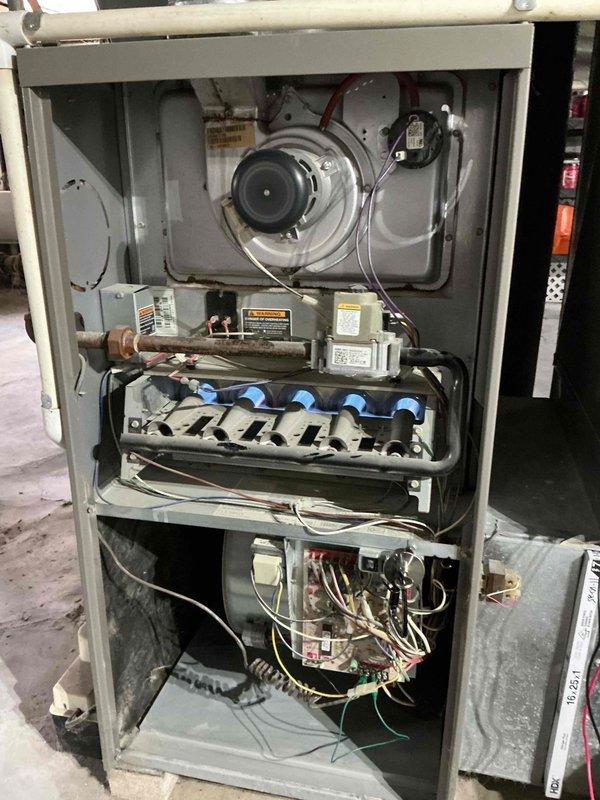 Responded to no-heat call for Lennox furnace that would not ignite. Upon inspection, accessed unit and evaluated burner assembly, flame sensor, igniter components, and gas valve operation. Examined control board wiring and electrical connections throughout system. Diagnosed ignition failure and performed necessary repairs to restore proper furnace operation and heat to residence.