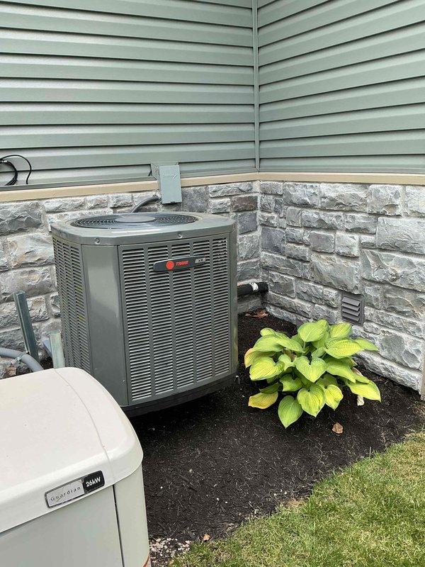 Responded to no cooling complaint on five-year-old Trane air conditioning system. Upon inspection, identified failed capacitor as root cause of system malfunction. Replaced defective capacitor with proper replacement unit, restored all electrical connections, and verified system operation. Unit now cooling properly throughout entire house.
