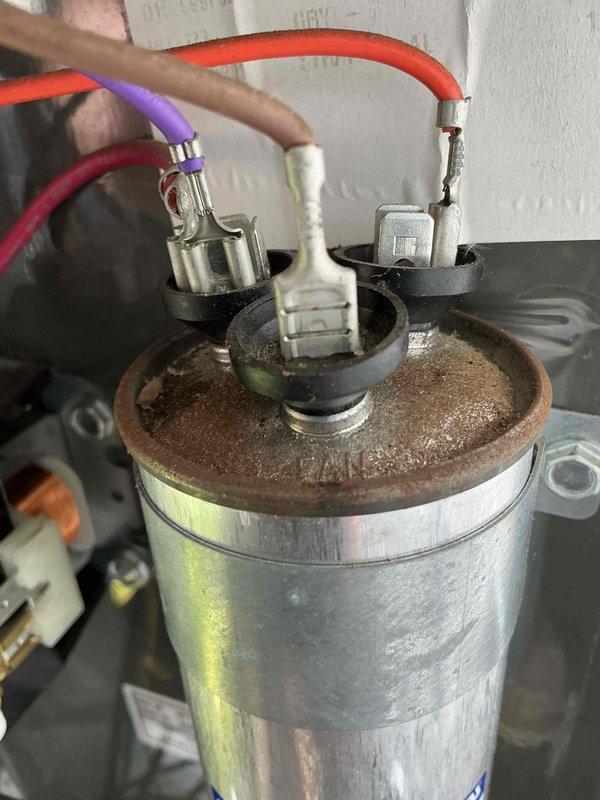 Responded to no cooling complaint on five-year-old Trane air conditioning system. Upon inspection, identified failed capacitor as root cause of system malfunction. Replaced defective capacitor with proper replacement unit, restored all electrical connections, and verified system operation. Unit now cooling properly throughout entire house.
