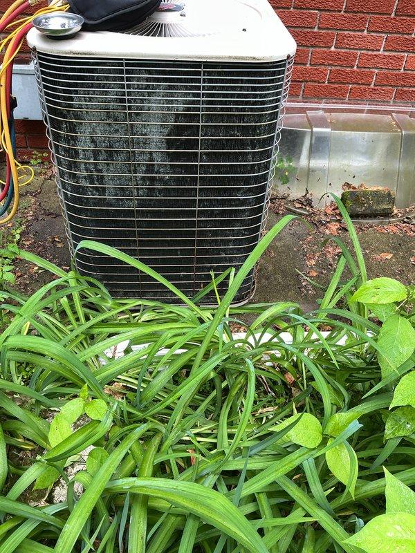 Completed annual maintenance on 11-year-old air conditioning system. Inspected indoor air handler unit including AprilAire filter assembly, verified proper airflow and recorded temperature readings. Performed outdoor condenser unit inspection, checked electrical connections, cleaned coils, and confirmed operational status of all components.