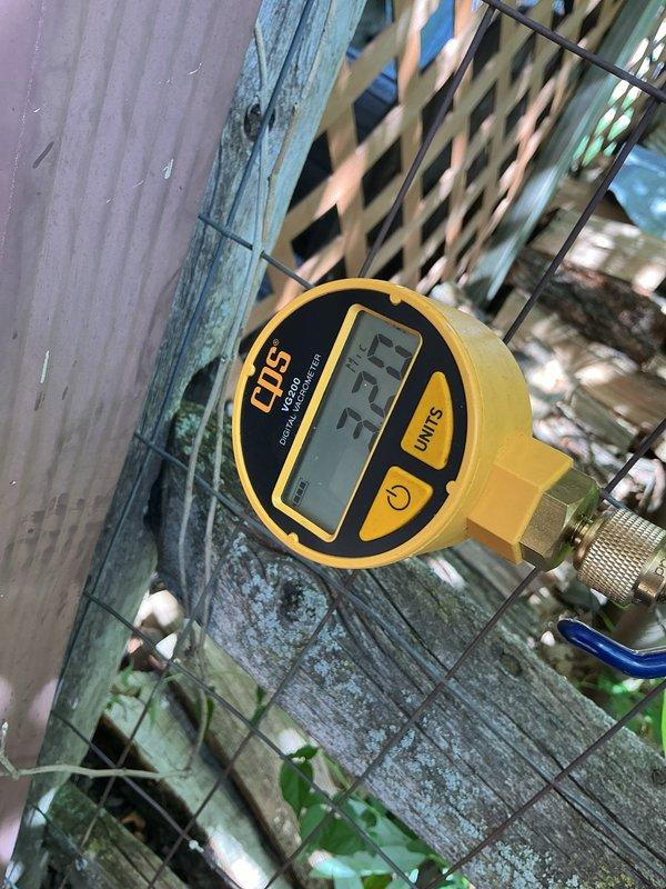 Replaced failed service valves and filter drier on HVAC system to restore proper refrigerant management and system protection. Evacuated system, installed new components with brass fittings, recharged unit to manufacturer specifications, and verified proper operating pressures at 55 PSI using calibrated digital gauges. System tested and confirmed operational with all connections leak-free and equipment cycling normally.