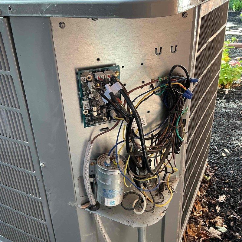 Completed annual maintenance on one-year-old MVP air conditioning system. Performed comprehensive inspection including electrical connections, capacitor testing, refrigerant levels, and condenser coil cleaning. All components operating within manufacturer specifications with no issues identified.