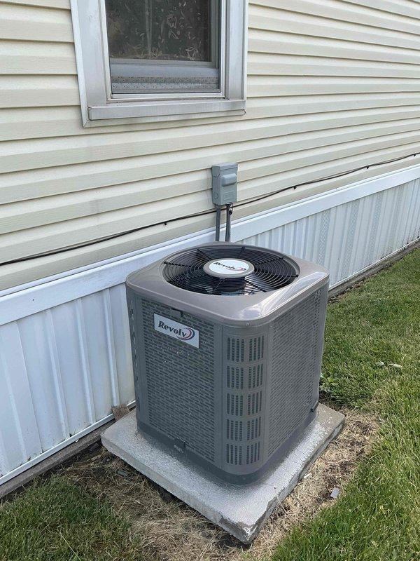 Responded to service call for Revolv AC system unable to maintain set temperature. Upon arrival, verified system was running but experiencing insufficient cooling capacity. Performed comprehensive system diagnostics including visual inspection of indoor air handler and outdoor condensing unit. Checked refrigerant levels, electrical connections, and airflow parameters. System showed normal operation of compressor and blower motor with no apparent mechanical failures. Documented equipment condition with photos of both indoor and outdoor components for service records.