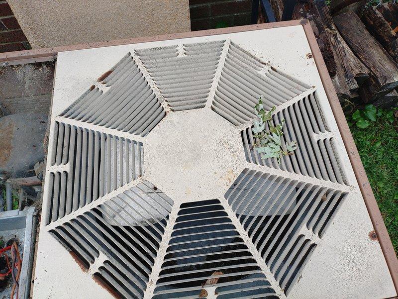 Completed comprehensive cooling system tune-up and maintenance on residential HVAC unit estimated to be over 15 years old. Performed standard preventative maintenance procedures including inspection of outdoor condensing unit, indoor air handler located in attic space, and associated ductwork and ventilation components. System assessed for proper operation and all accessible components documented photographically for service records.
