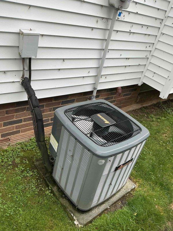 Completed comprehensive air conditioning tune-up on approximately six-year-old residential cooling system. Performed standard preventive maintenance procedures on outdoor condensing unit, including inspection of electrical connections, refrigerant levels, and fan operation to ensure optimal system performance for the cooling season.