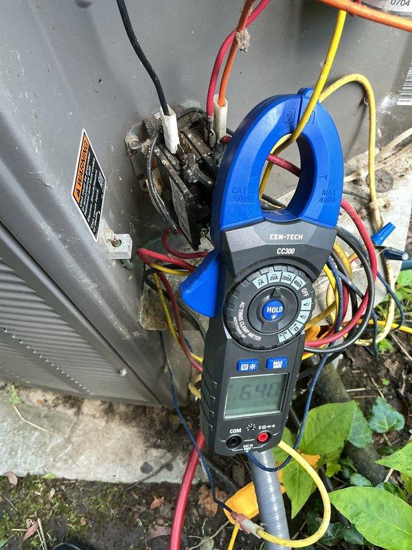 Responded to no cooling call on 5-year-old air conditioning system. Upon arrival, performed diagnostic testing using manifold gauges and amp meter to assess system operation and electrical components. Verified refrigerant pressures, tested electrical connections at outdoor unit, and inspected capacitor as suspected by customer. System restored to proper cooling operation after completing necessary repairs and verifying all readings were within manufacturer specifications.