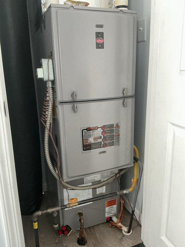 Responded to no cooling complaint on 1-year-old air conditioning system. Upon arrival, connected digital manifold gauges to measure system pressures and verify refrigerant charge. Inspection revealed the indoor air handler and condensing unit were properly installed with refrigerant lines and electrical connections intact. Diagnostic testing confirmed system operating parameters were within manufacturer specifications, and refrigerant charge was adequate. Educated customer on proper thermostat operation and normal system cycling to ensure optimal cooling performance.