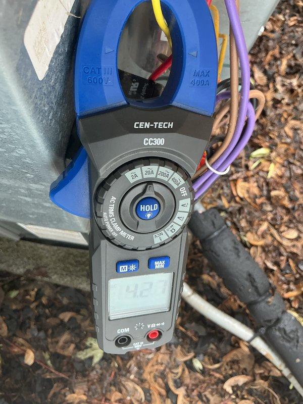 Performed comprehensive AC tune-up on 8-year-old air conditioning system. Conducted electrical diagnostics using clamp meter to verify amperage readings and system performance, inspected refrigerant lines and connections, and confirmed proper operation of all components. Unit tested and found operating within normal parameters.