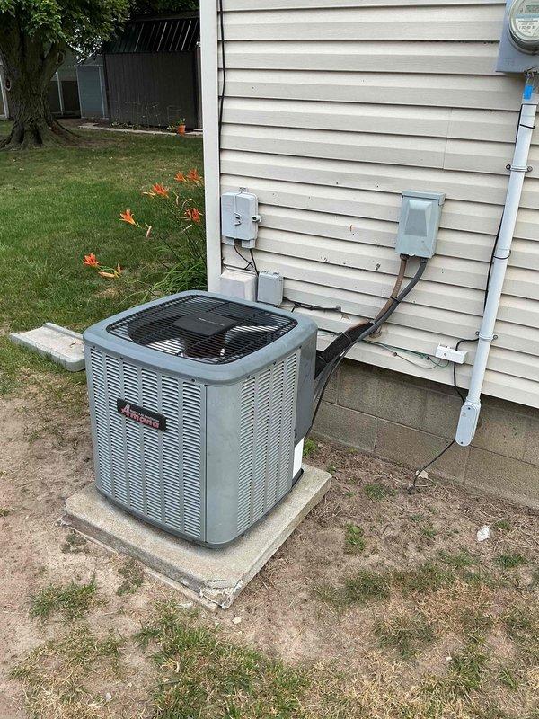 Completed scheduled maintenance on 12-year-old Amana air conditioning system during first service visit under maintenance plan. Performed comprehensive inspection of outdoor condensing unit, verified proper operation of all components, and assessed overall system condition. Unit showed normal wear consistent with age but maintained adequate performance levels for continued reliable cooling operation.