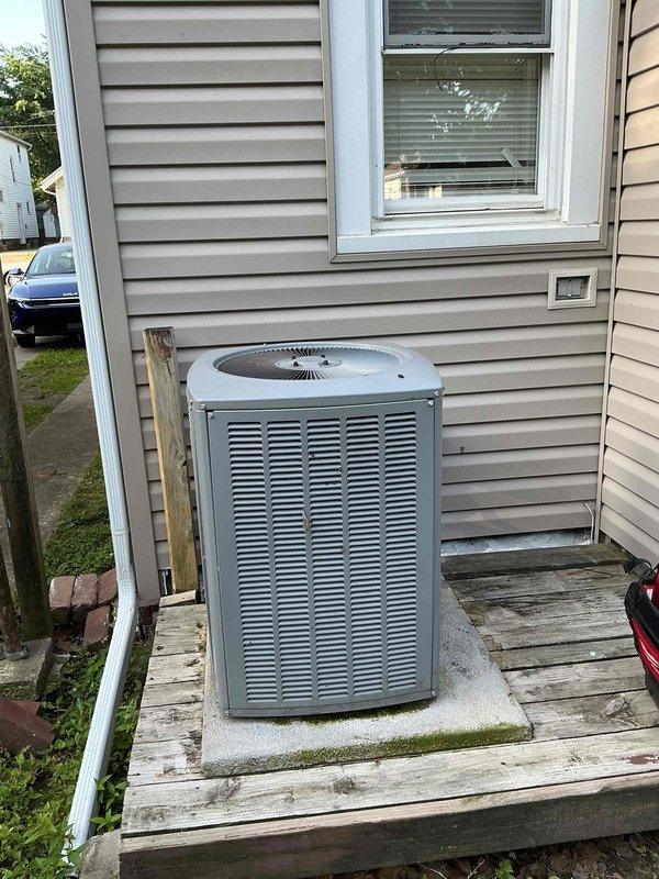 Completed comprehensive air conditioning tune-up on 12-year-old outdoor condensing unit. Performed standard maintenance protocol including inspection of motor run capacitor, electrical connections, and overall system components. All equipment found to be in functional condition with normal wear appropriate for unit age.