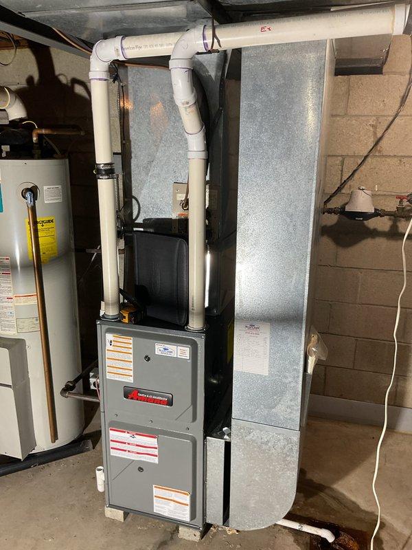 Provided comprehensive estimate for complete HVAC system replacement, including removal of existing Lennox outdoor condensing unit and indoor furnace equipment. Assessment covered new equipment specifications, installation requirements for both exterior condenser placement on existing concrete pad and basement furnace installation, along with necessary electrical, ductwork modifications, and condensate drainage connections.