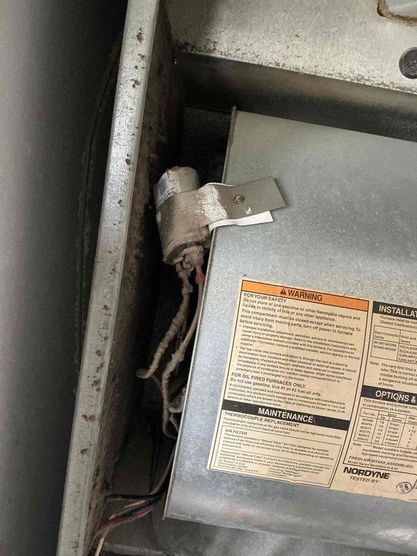 Performed comprehensive AC tune-up on 9-year-old system per customer request for cleaning and inspection. Conducted standard maintenance procedures including filter inspection, system cleaning, and operational verification. Documentation photos captured return air vent showing dust accumulation and HVAC unit exterior with visible equipment labels and normal wear consistent with age of system.