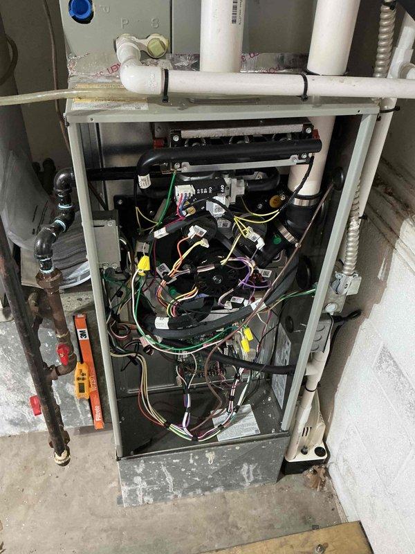Completed scheduled maintenance on a 5-year-old residential air conditioning system. Performed comprehensive tune-up including inspection of outdoor condensing unit, electrical connections, and internal components. Verified proper operation of all electrical circuits, checked refrigerant lines, and confirmed system functionality. All components found to be operating within normal parameters with no issues identified requiring immediate attention.