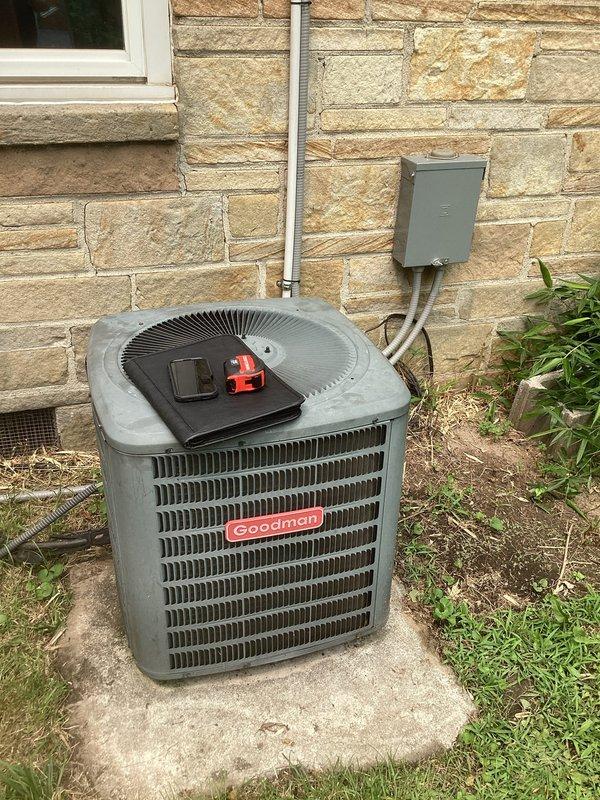 Conducted comprehensive assessment of existing HVAC system for complete replacement of air conditioning unit and furnace. Evaluated current Goodman outdoor condensing unit, indoor air handler, and ductwork configuration in confined mechanical space. Documented equipment specifications, electrical connections, refrigerant line routing, and existing infrastructure to provide accurate replacement estimate including new high-efficiency system components and necessary modifications to meet current code requirements.